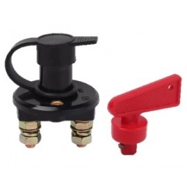 ACCESORIO (843007) INTERRUPTOR CORTADOR CORRIENTE 2 TORNILLO COLOR NEGRO C/LLAVE ROJO DESMONTABLE